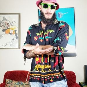 Vintage Sequin Island Shirt Size large